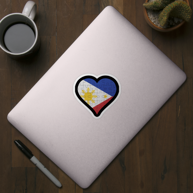 Filipino Jigsaw Puzzle Heart Design - Gift for Filipino With Philippines Roots by Country Flags